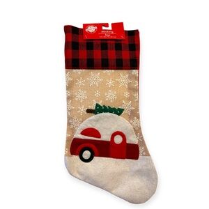 Christmas House Christmas Camper Themed Stocking Buffalo Check